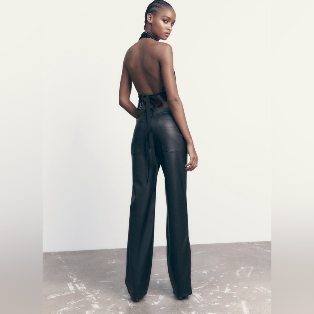 NWT | Zara | Faux Leather 90’s Wide Leg Pant